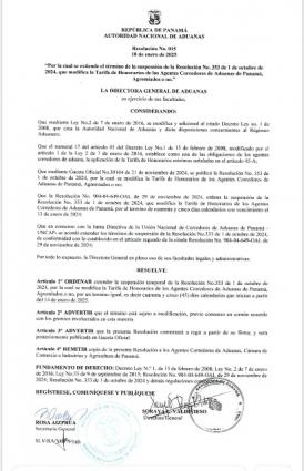 Por la cual se extiende el término de la suspensión de la Resolución No. 353 de 1 de octubre de 2024