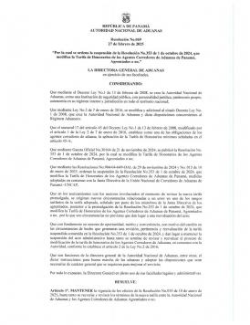 Suspenden Resolución que modifica honorarios a Corredores de Aduanas