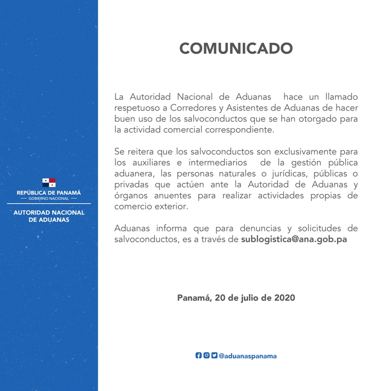 comunicado uso de salvoconducto