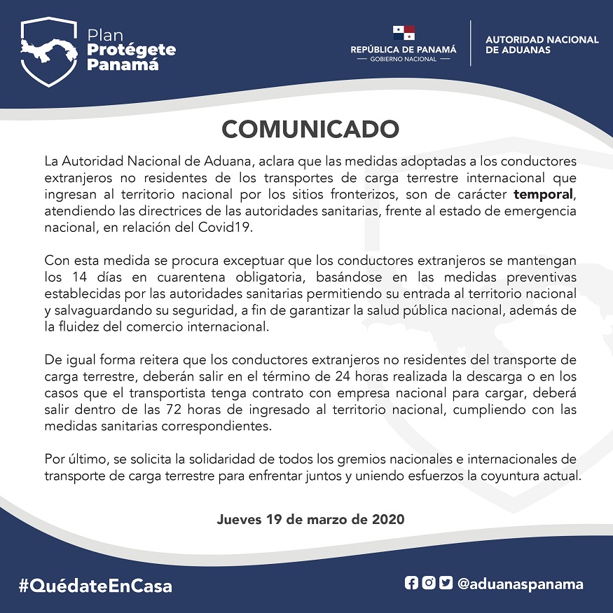 comunicado COVID ANA