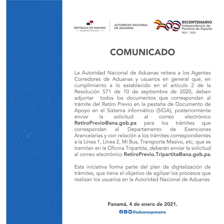 comunicado retiro previo