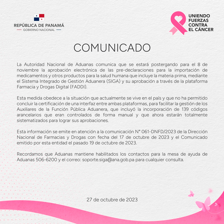 Se posterga medida para importación de medicamentos y otros