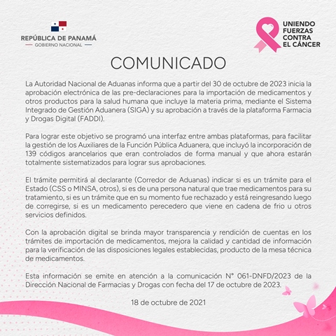 Plantillas de Comunicado Octubre 2023